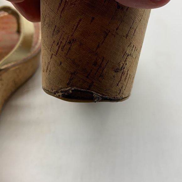 Sam Edelman Gold Cork Wedge Sandal Sz 8.5. MCW0654D - Picture 7 of 10